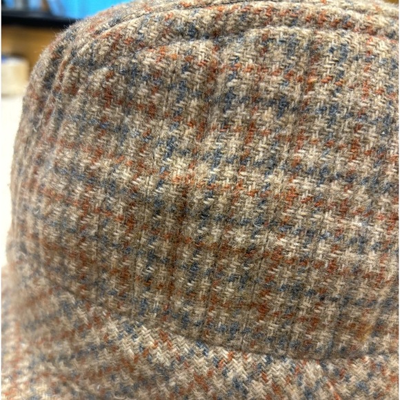 TOTES Vintage Tweed Wool Blend Plaid Fedora Style Hat Rain Resistant - Picture 4 of 8